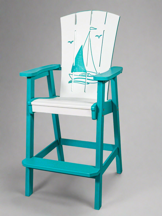 Amish Bayside Bar chair
Amish Made Poly Bar Chair
Bright White on Aruba Blue (Sailboat)