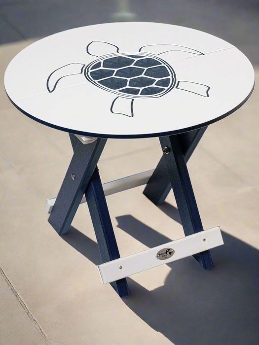 Amish Bayside Round Folding Table
Amish Made Poly Round Folding Table
Bright White on Patriot Blue (Turtle)