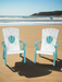 Amish Bayside Siesta Chair 
Amish Made Poly Siesta Chair
Bright White on Aruba Blue (Turtle)