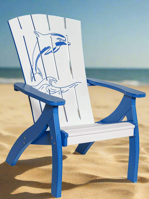 Amish Bayside Siesta Chair 
Amish Made Poly Siesta Chair
Bright White on Patriot Blue (Dolphin)