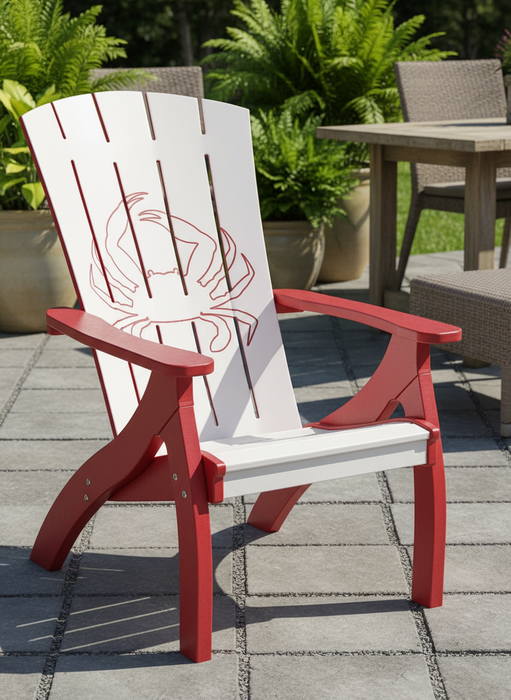 Amish Bayside Siesta Chair 
Amish Made Poly Siesta Chair
Bright White on Cardinal Red (Lobster)