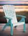 Amish Bayside Siesta Chair 
Amish Made Poly Siesta Chair
Bright White on  Aruba Blue (Sunset)