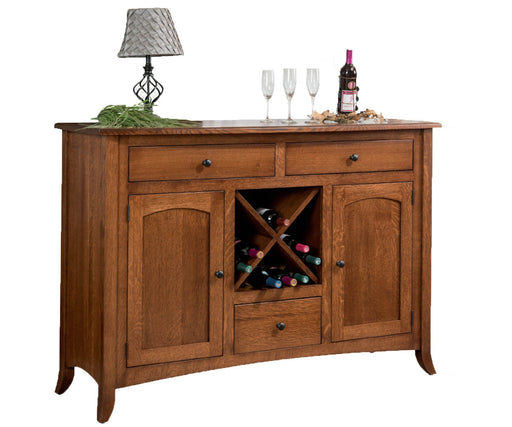 Amish Belamar 2-Door Wine Buffet
Hardware: K2040 BL Knobs
1 Adjustable Wood Shelf Behind Door
Holds up to 12 Wine Bottles