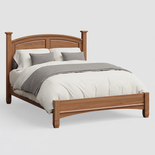 Amish Bella Poster Bed with Raised Panels and Low Profile Footboard