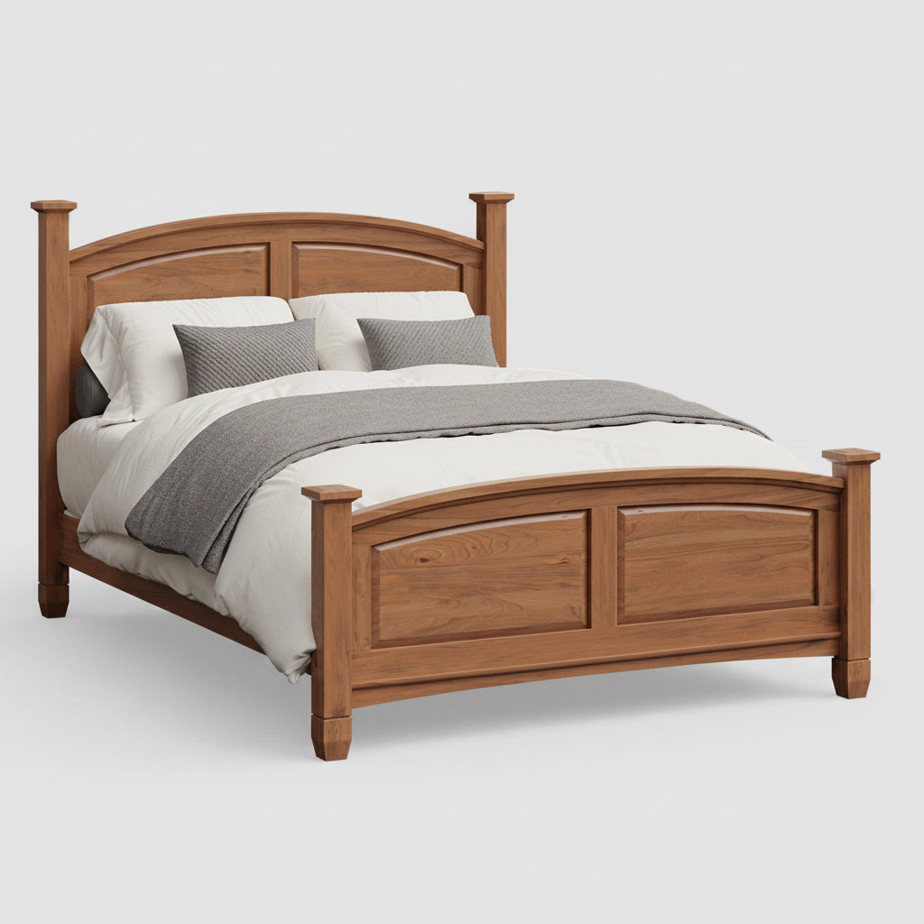 Amish Bella Poster Raised Panel Bed Elite Woodworking
