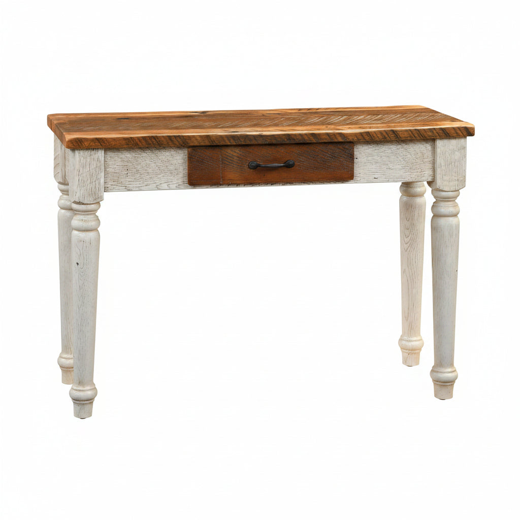 Amish Belmont Reclaimed Sofa Table - Reclaimed Barnwood Sofa Table - Farmhouse Painted Sofa Table