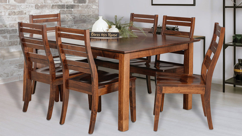 Amish Bennett Dining Chair Set - Solid Brown Maple Amish Dining Set - Berlin Woodworking - 