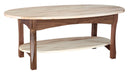 Amish Bennett Oval Coffee Table - Amish Oval Coffee Table - Solid Wormy Maple And Walnut Coffee Table
