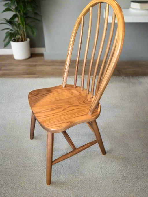 Amish Bent Dowel Dining Chair Oak Wood OCS 102 Fruitwood Stain Quick Ship Dining Chair