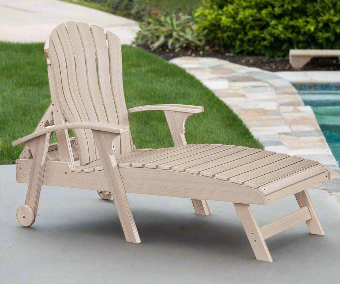 Amish Bentback Adirondack Chaise Lounge - Walnut Lane Poly - Amish Made Poly Chaise Lounge