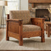 Amish Benton Mission Chair - QF-4575 - Country Mission Amish Sofa - Bench Style Seat - Premium Fabric