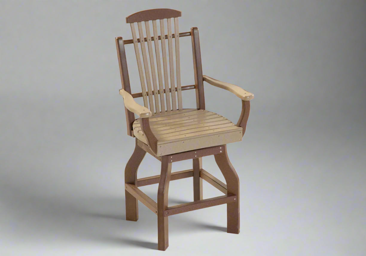 Amish Bentpoly Bentwood Swivel Counter Dining Chair Rabers Poly Woodshop