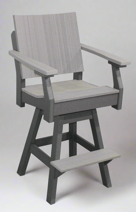 Amish Berkley Bar Swivel Dining Chair - Driftwood Gray on Dark Gray - Main Photo
