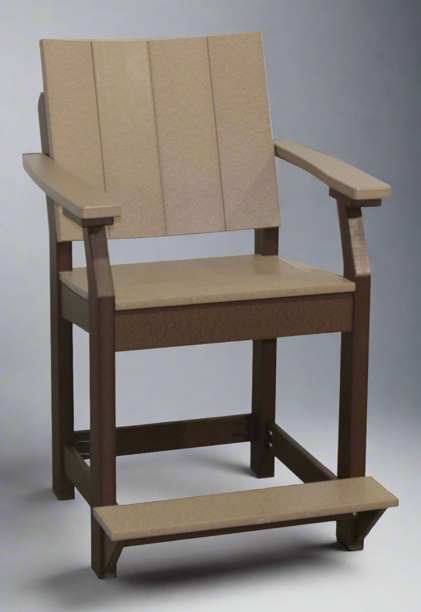 Amish Berkley Counter Dining Chair - Weatherwood on Brown - Main Photo