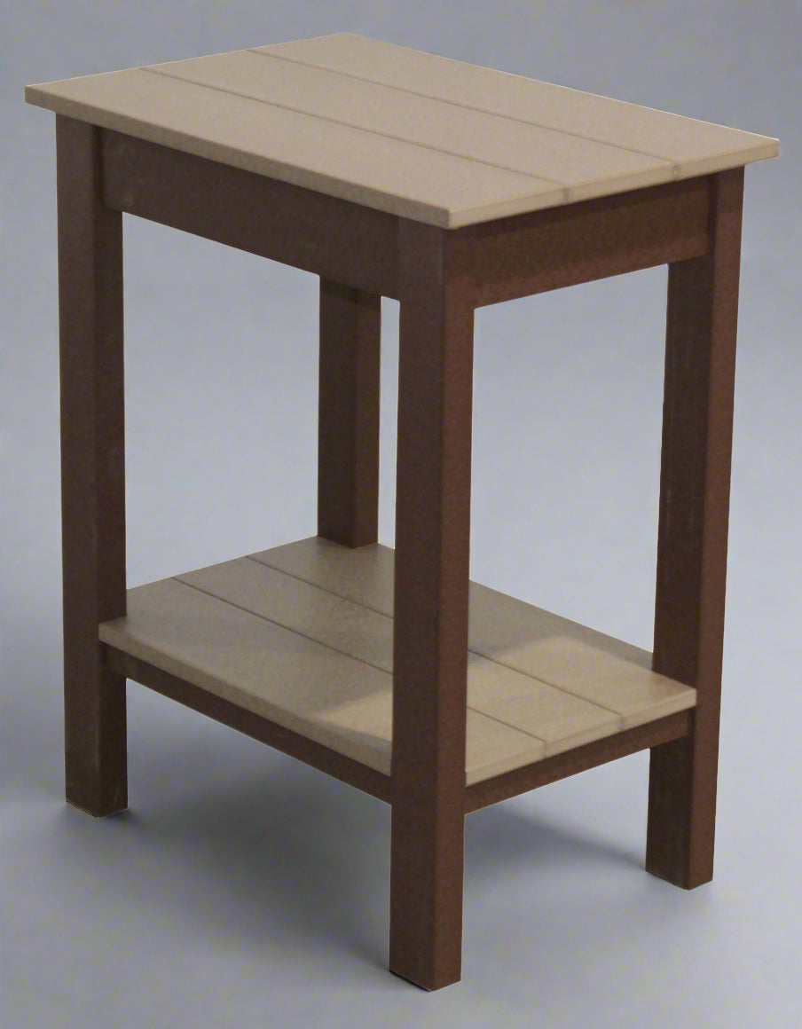 Amish Berkley Counter End Table - Weatherwood on Brown - Buckeye Poly - Main Photo