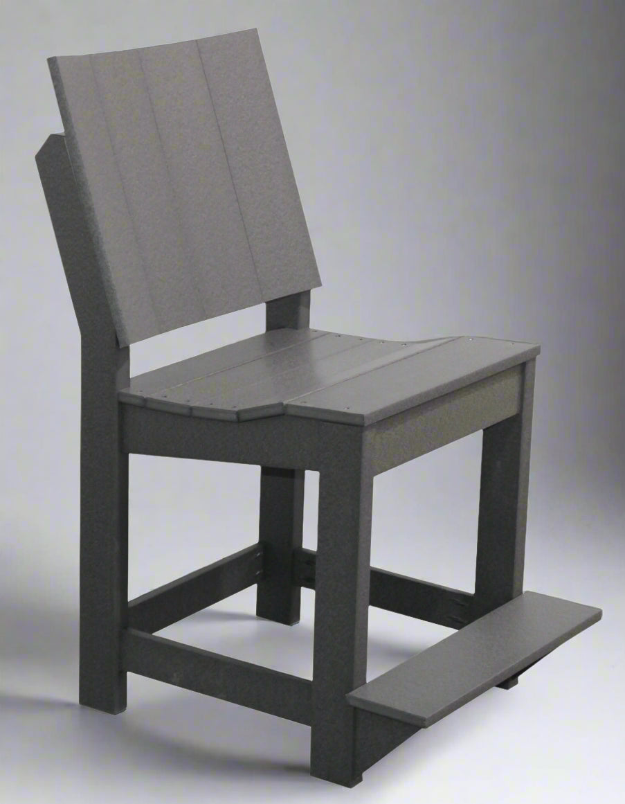 Amish Berkley Counter Side Dining Chair - Dark Gray on Black - Main Photo