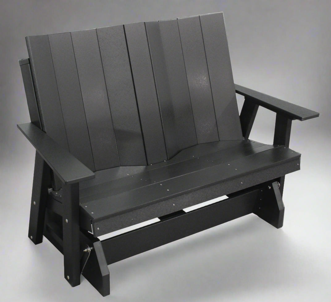 Amish Berkley Poly 4' Glider - All Black Poly - Buckeye Poly - Main Photo