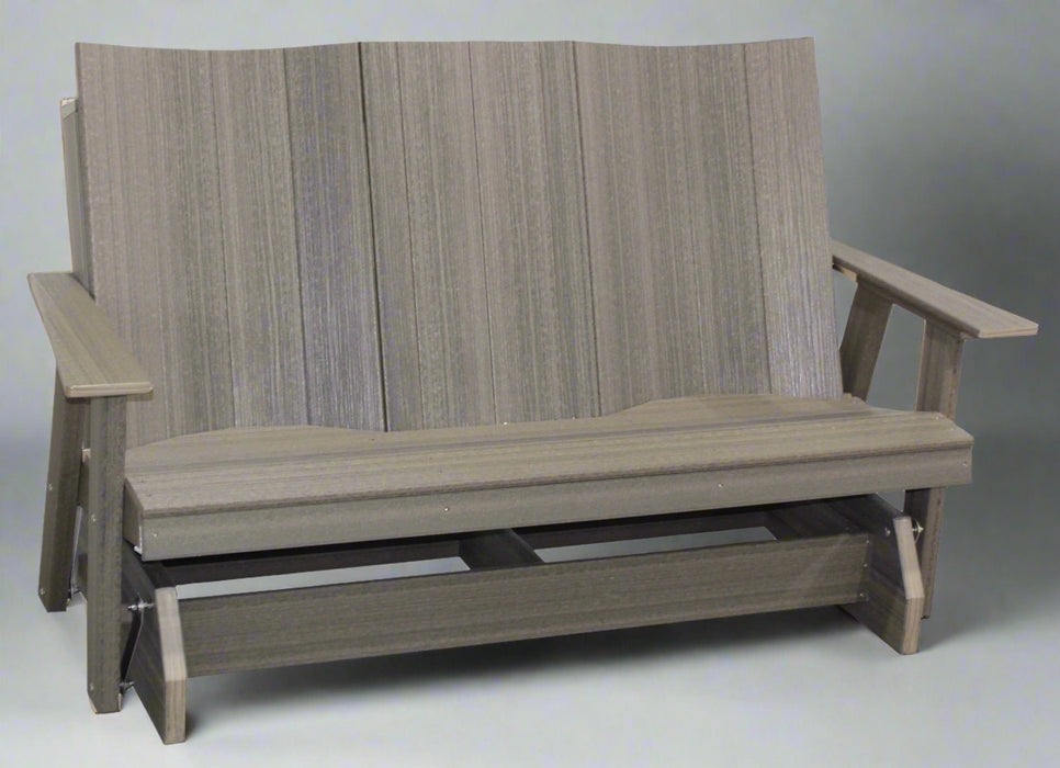 Amish Berkley Poly 5' Settee Glider - All Coastal Gray - Buckeye Poly - No Center Fold down Photo