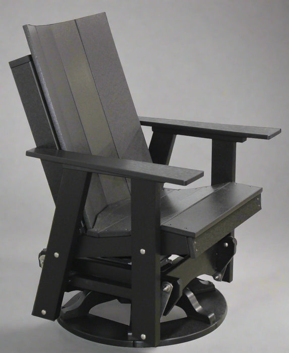 Amish Berkley Poly Swivel Glider - All Black Poly - Buckeye Poly - Main Photo