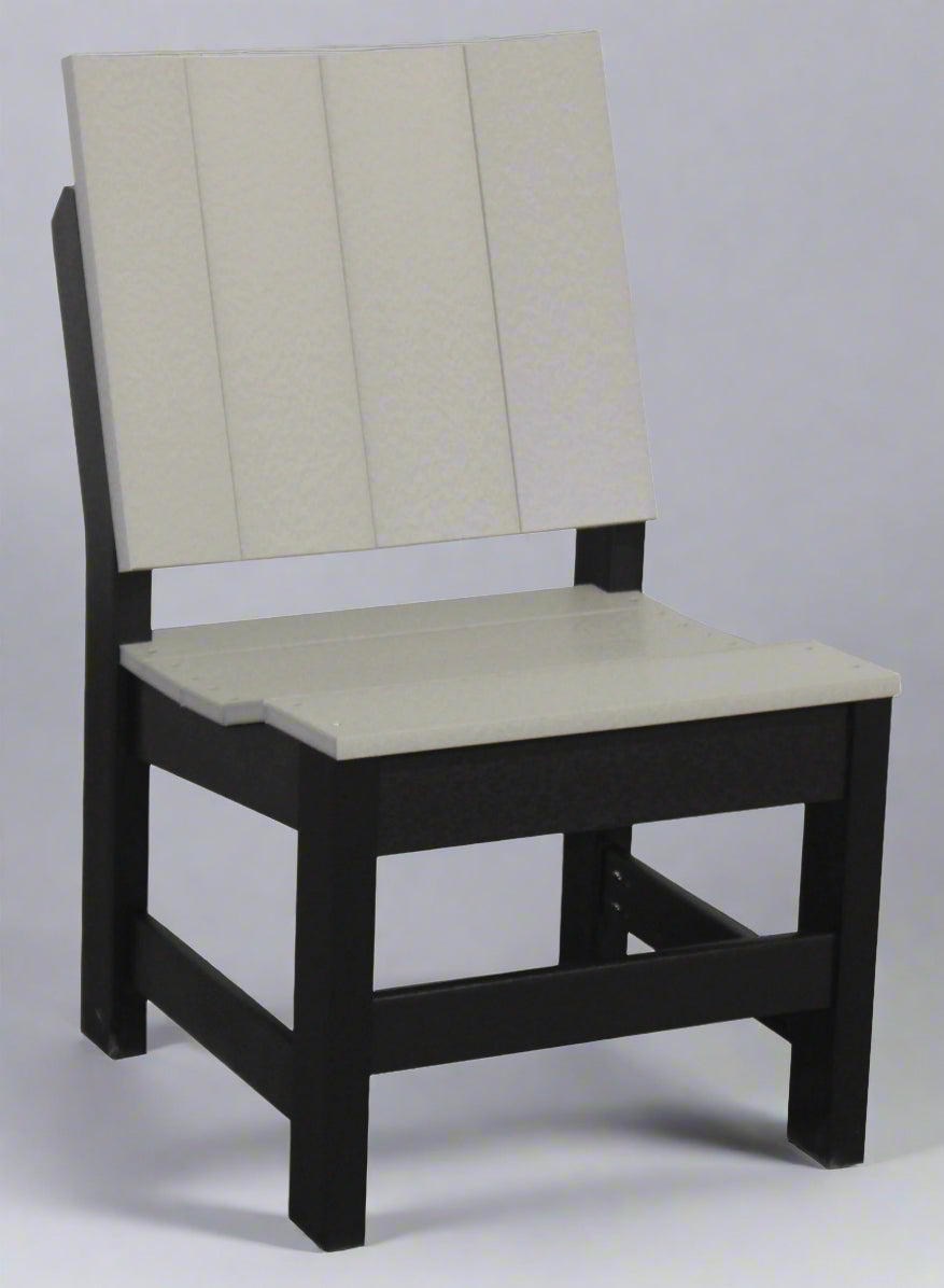Amish Berkley Side Dining Chair - Light Gray on Black Poly - Main Photo