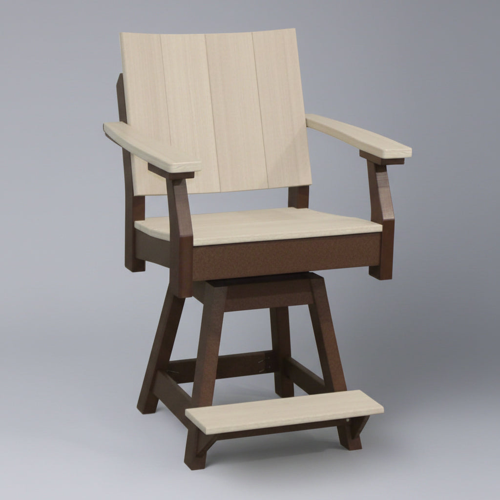 Amish Berkley Swivel Counter Dining Chair - Birchwood on Brown - Main Photo