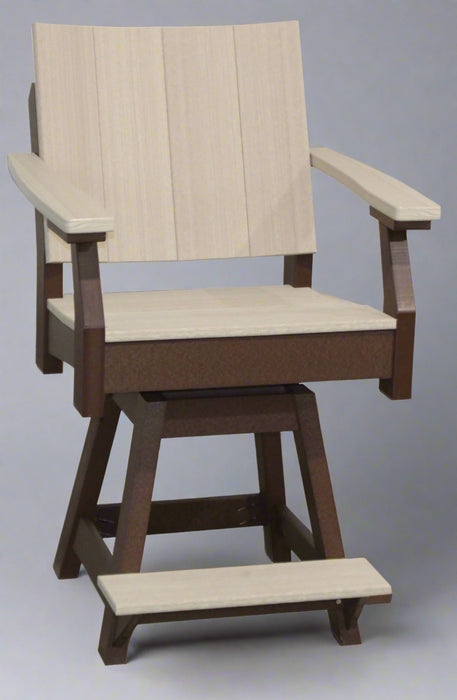 Amish Berkley Swivel Counter Dining Chair - Birchwood on Brown - Main Photo
