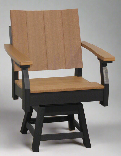 Amish Berkley Swivel Dining Chair - Antique Mahogany on Black - Main Photo