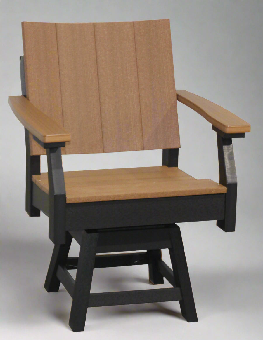 Amish Berkley Swivel Dining Chair - Antique Mahogany on Black - Main Photo