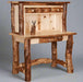 Amish Blue Ridge Aspen Log Writing Desk with Hutch Top Rustic Log Cabin Desk