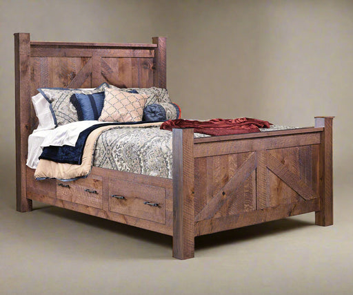 Amish Blue Ridge Rough Sawn Drawer Bed
Hardware:
K-558-SI Pull
K-58-SI Knob
Slides: Full Ext. Side mount 