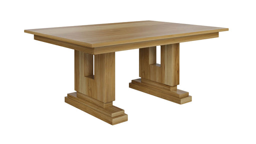 Amish Boca Double Pedestal Dining Table Mid-Century Modern Contemporary Amish Table Style