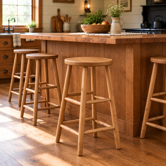 Amish Plain Turned Leg Modern Barstool