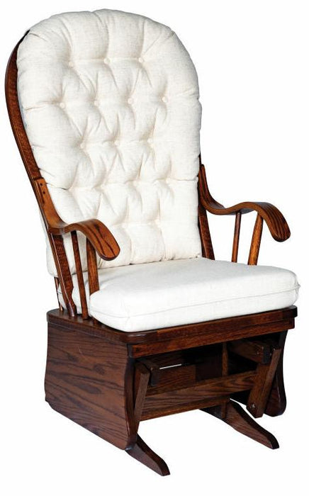 Amish Bowback Oak Short Arm Swivel  Contemporary Rocking Chair