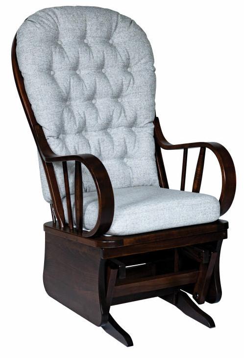 Amish Brown Maple Asbury Swivel Gliding Rocking chair