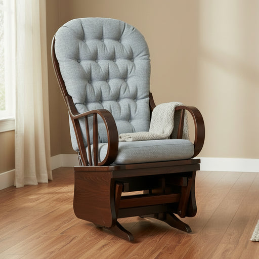 Amish Brown Maple Asbury Swivel Gliding Rocking chair