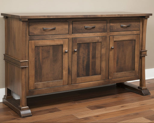 - Standard Hardware: K525-96-DBAC Pulls, K525-DBAC Knobs
- Three Drawers on Full Extension Slides
- Three Doors
- Adjustable Shelves