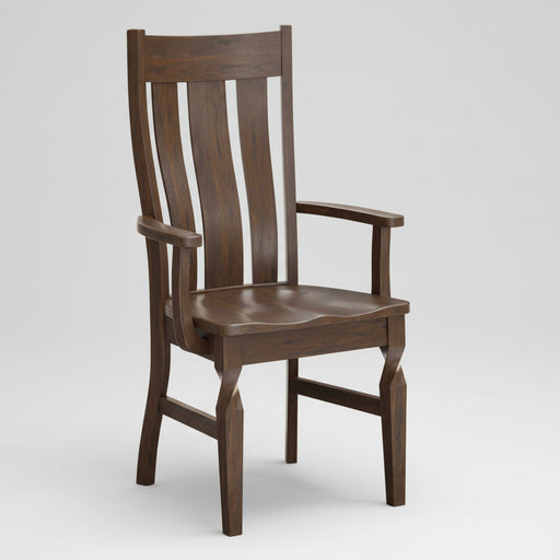 Amish Brantley Arm Chair Twisted Leg Amish Dining Chair