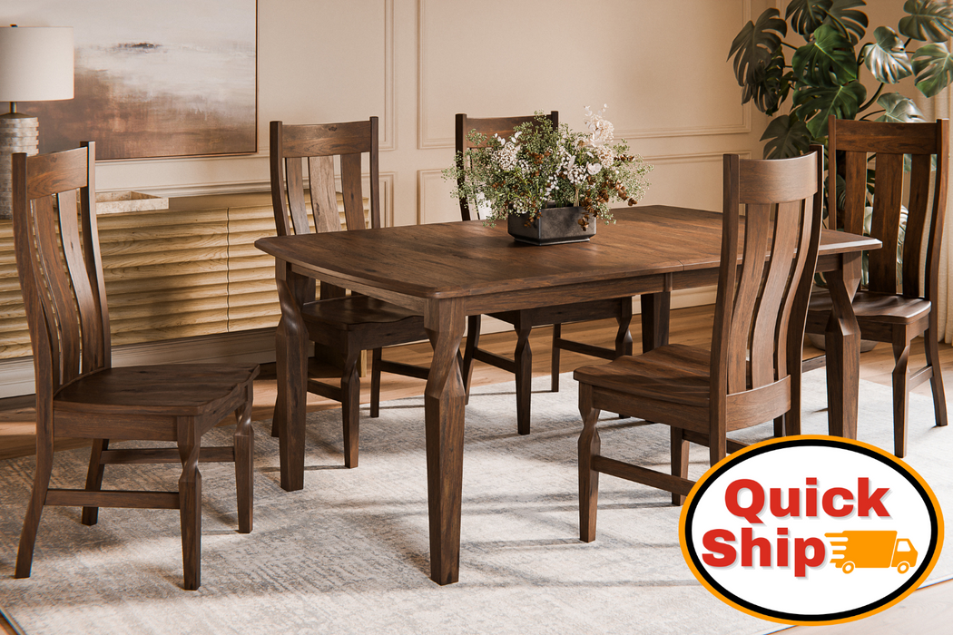 Amish Brantley Leg Dining Table Set - Solid Oak, Hickory, Or Maple - Ready in 3 Days - Quick Ship - Sunrise Furniture 3