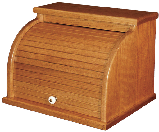 Solid Oak Bread Box Amish Made Front Facing