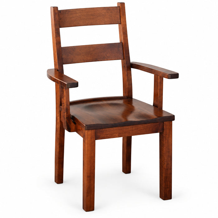 Amish Bristol Dining Chair - Emerson Woodcraft - Contemporary Amish Dining Chair - Solid Brown Maple - Arm Chair