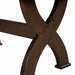 Amish Bristol Double Pedestal Dining Table - Modern X-Base Amish Table - Beveled Edge - Sap Cherry - OCS-122 Cocoa - Base Close-Up