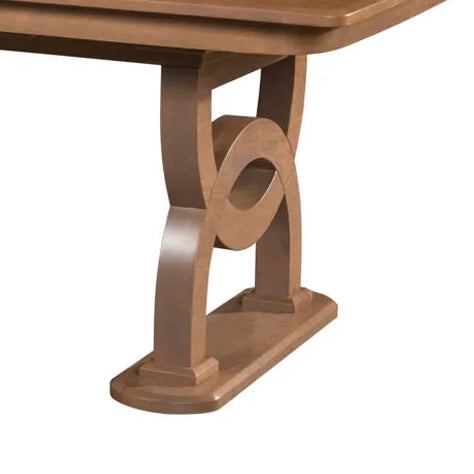 Amish Broadway Double Pedestal Dining Table - Amish Modern Base Table - Decorative Double Pedestal Table - Solid Cherry Amish Table - OCS-133 Tundra - Base Detail Photo