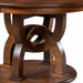 Amish Broadway Single Pedestal Round Table - Sap Cherry - OCS-117 Asbury - Unique Amish Table Base - Modern Amish Table - Base Close Up