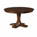 Amish Browning Twisted Single Pedestal Table - Modern Twisted Amish Table  Base - Solid Brown Maple Amish Table- OCS-228 Rich Tobacco