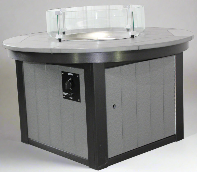 Amish Buckeye Poly 48" Square Base Firepit - Gas Powered - Poly Color Dark Gray on Black - Main Photo