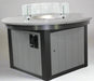 Amish Buckeye Poly 48" Square Base Firepit - Gas Powered - Poly Color Dark Gray on Black - Main Photo