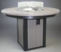 Amish Buckeye Poly 54" Round Counter Firepit Dining Table - Gas Powered - Shown In Driftwood Gray on Black Poly Colors - Main Photo