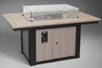 Amish Buckeye Poly Firepit Dining Table 50"W x 28"D - Gas Powered - Weatherwood on Black Poly Colors - Main Photo