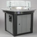 Amish Buckeye Poly Firepit Table 36" With Square Base - Gas Powered - Poly Color Dark Gray on Black - Main Photo