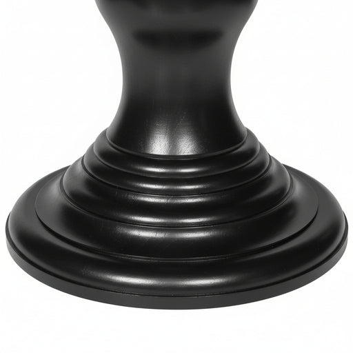 Amish Buckeye Round Single Pedestal Table - 2-Tone - Round Amish Dining Table - Rounded Pedestal Base - Contemporary Amish Table - Table Base Close Up